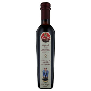 VNC134102 Elegante Flasche Vincotto Originale von Gianni Calogiuri aus Apulien mit dunkler Essigspezialität und Etikett.
